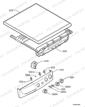 Взрыв-схема стиральной машины Zanussi F1032 - Схема узла Command panel 037